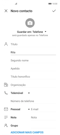 Prima Apelido, e introduza o apelido pretendido.