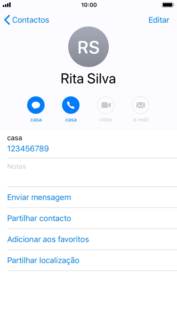 Prima a tecla de início para terminar e voltar ao ecrã inicial.