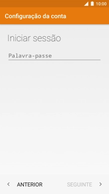 Prima Palavra-passe e introduza a password da sua conta de e-mail.