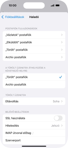 Kattints az „SSL használata” melletti csúszkára a funkció bekapcsolásához.