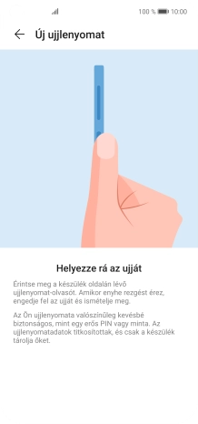 Kövesd a kijelzőn megjelenő utasításokat képernyőzár létrehozásához ujjlenyomattal.