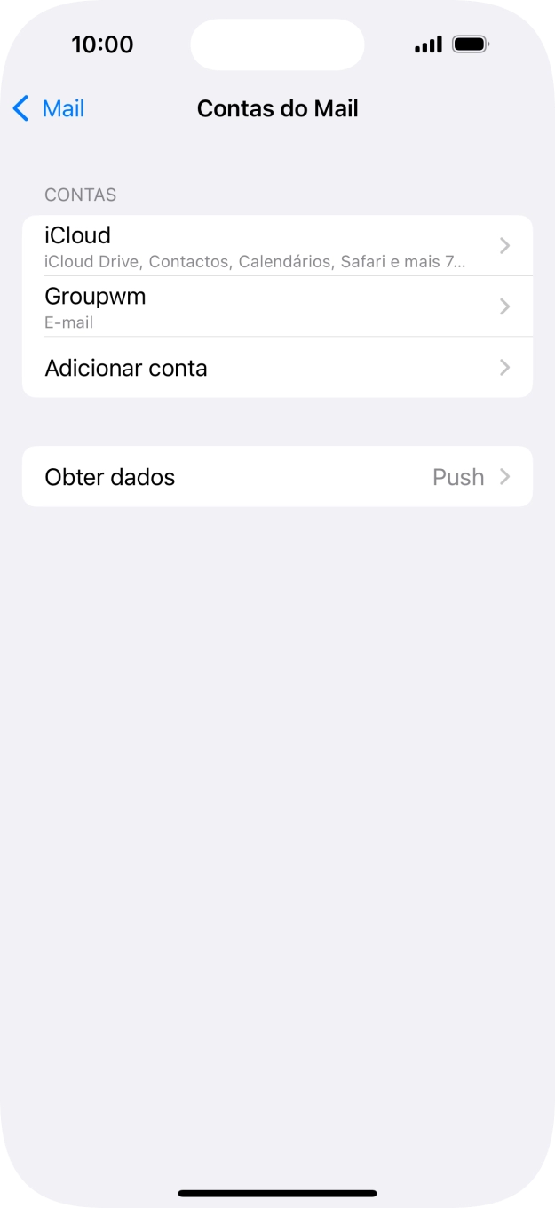 Prima o nome na conta de e-mail que acabou de criar.