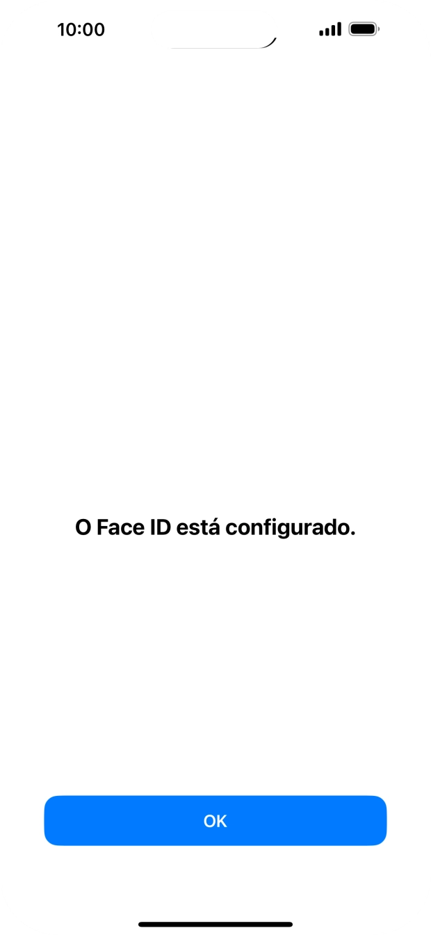 Prima OK. Se ainda não tiver escolhido um código de bloqueio do telefone, introduza um código à escolha duas vezes de seguida.