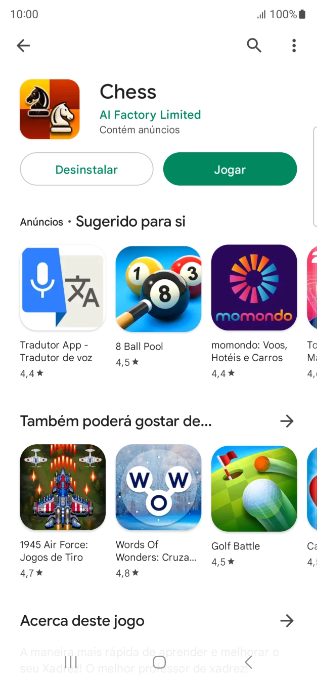 Prima a tecla de início para terminar e voltar ao ecrã inicial.