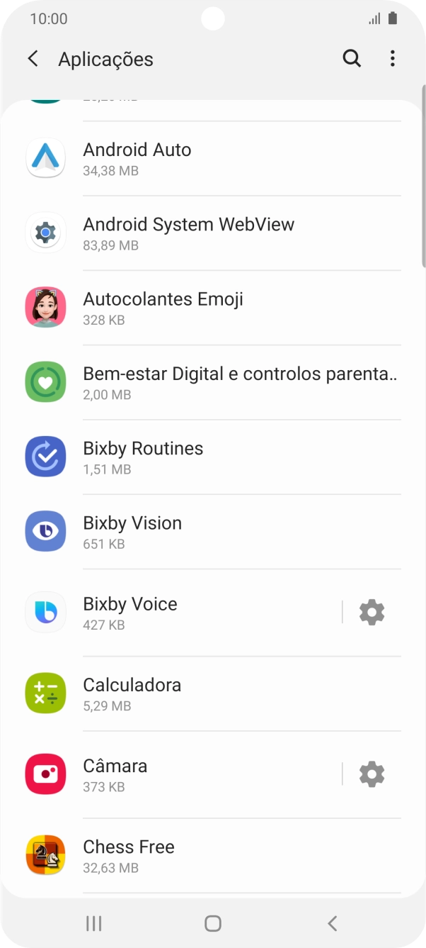 Prima a app pretendida.
