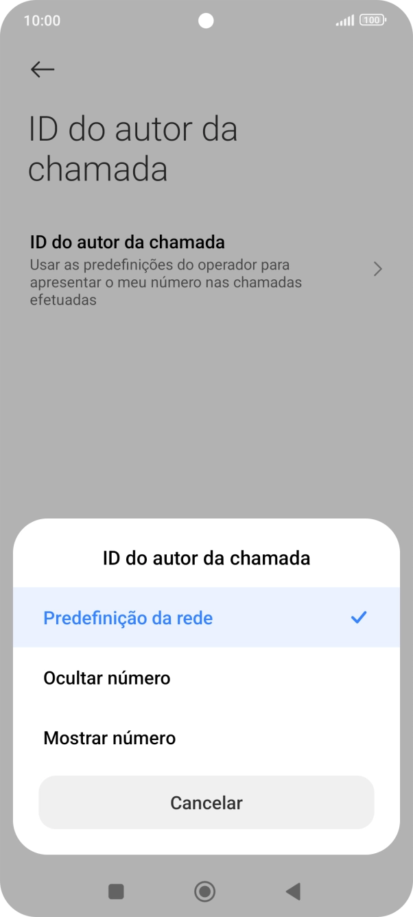Prima Mostrar número para ativar a visualização do seu número.