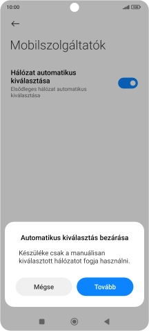 Válaszd a Tovább lehetőséget.