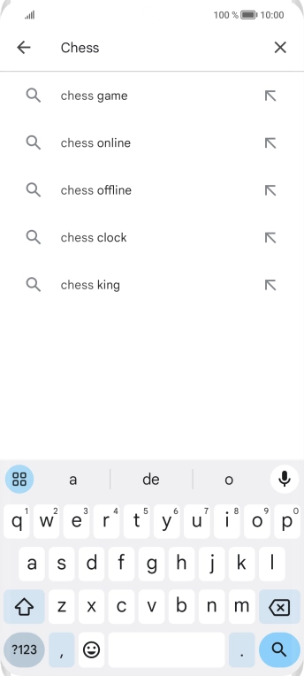 Introduza o nome ou categoria da app pretendida e prima o ícone para pesquisar.