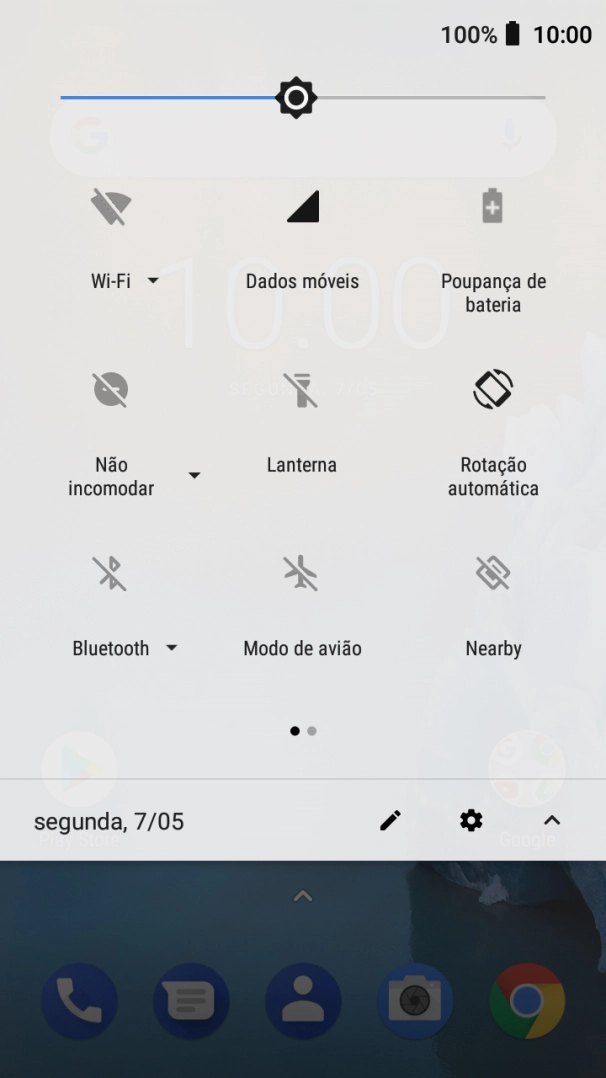 Prima Modo de avião para ativar ou desativar a função.