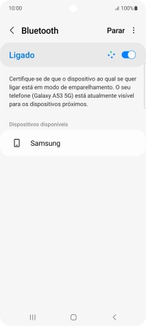 Prima o dispositivo Bluetooth pretendido e siga as indicações no ecrã para emparelhar o dispositivo pretendido com o telefone.
