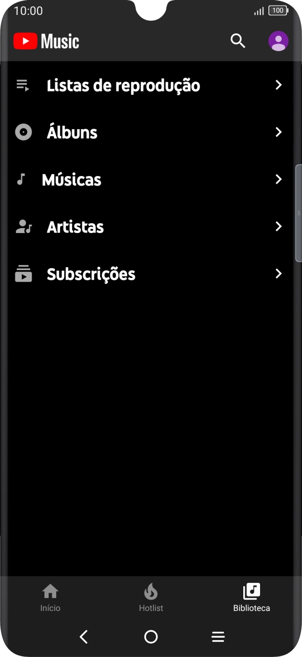 Prima a categoria pretendida e dirija-se ao ficheiro de música pretendido.