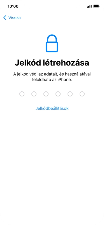 Válaszd a Jelkódbeállítások lehetőséget.