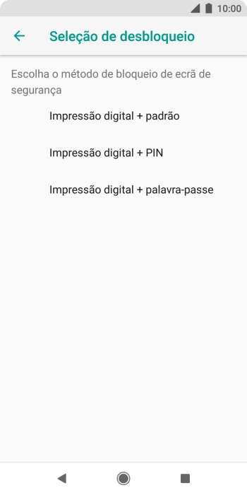 Prima o código de bloqueio do telefone pretendido e siga as indicações no ecrã para estabelecer um código de bloqueio adicional.