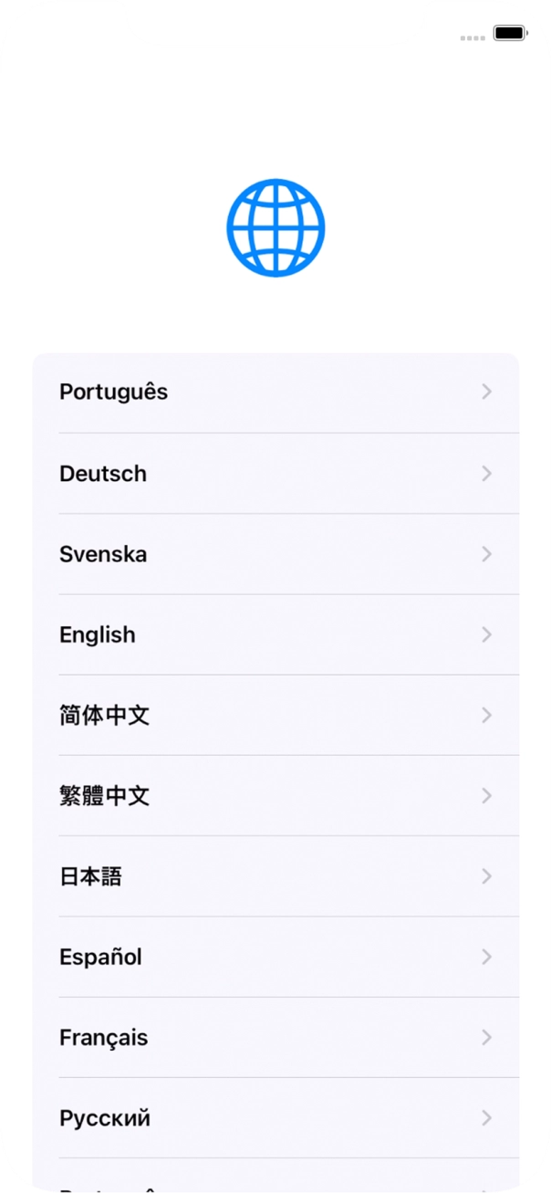 Prima o idioma pretendido.