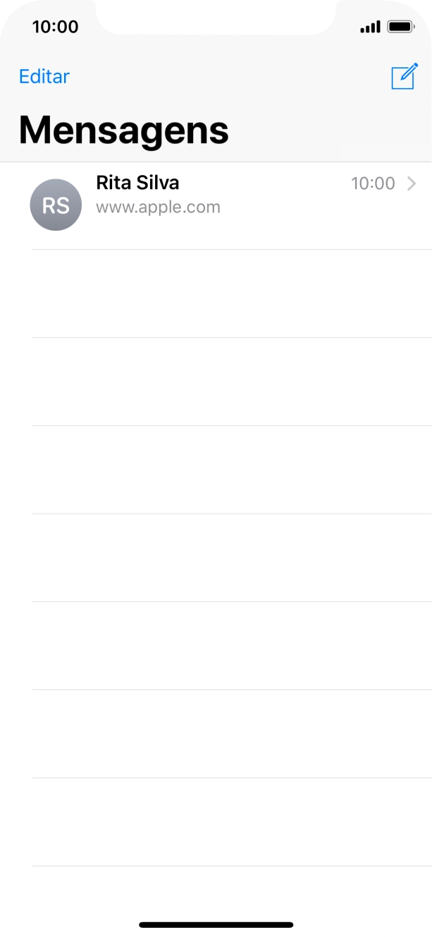 Prima o ícone de nova mensagem.