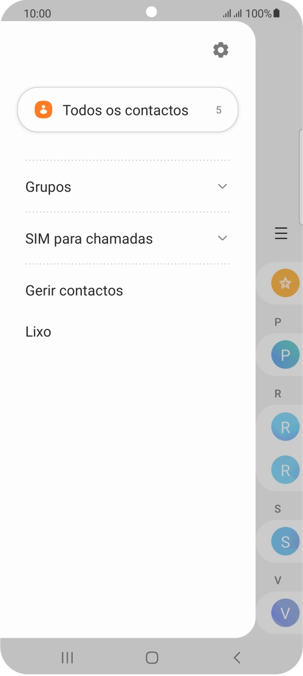 Prima Gerir contactos.