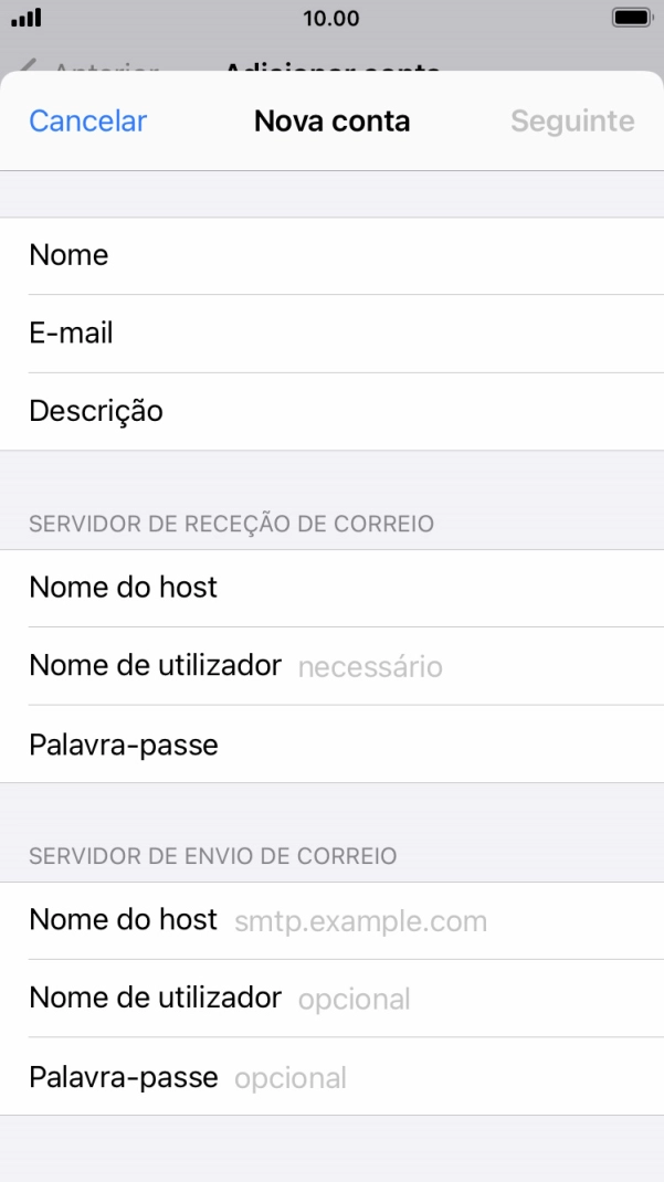 Prima Nome de utilizador e introduza o nome de utilizador da sua conta de e-mail.