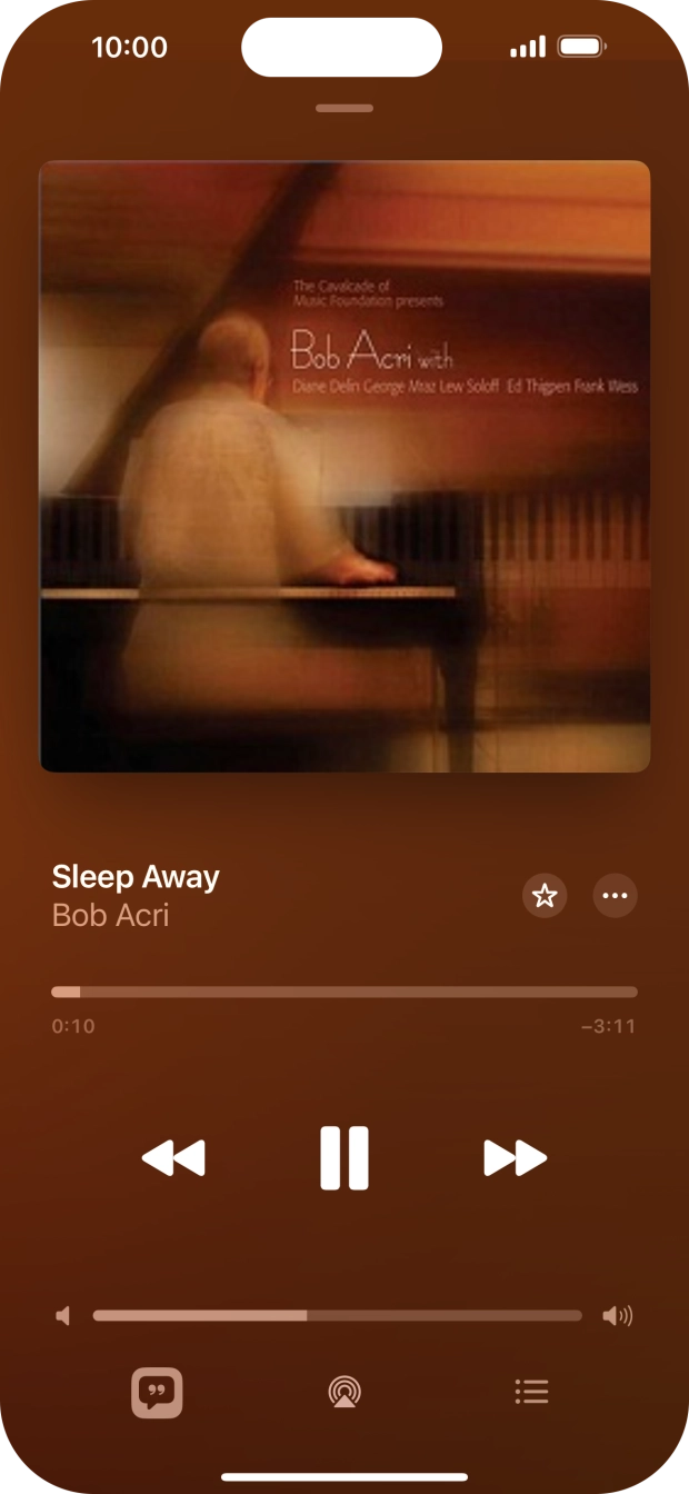 Prima a seta para a direita para ir para o ficheiro de música seguinte.