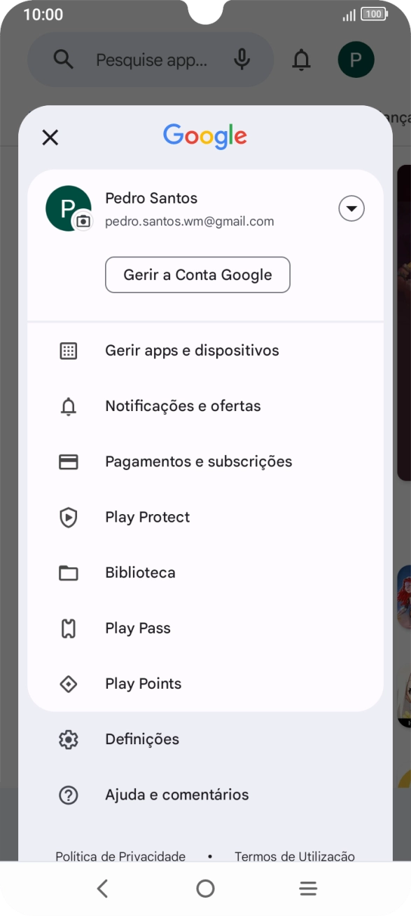 Prima Gerir apps e dispositivos.