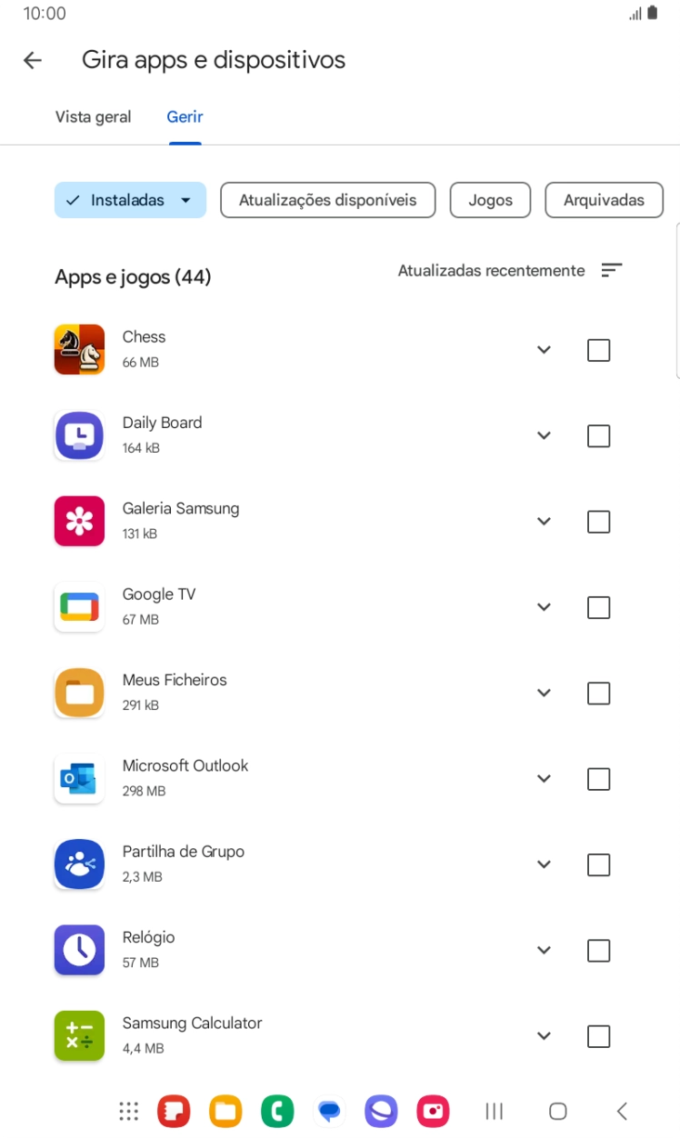Prima a app pretendida.
