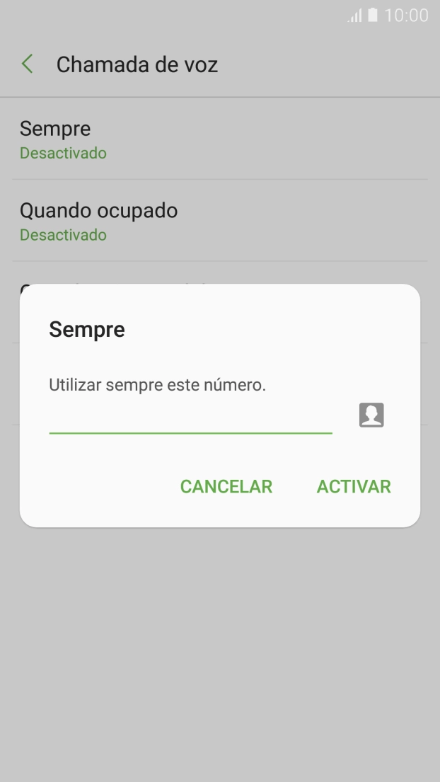 Introduza 123 e prima ACTIVAR.