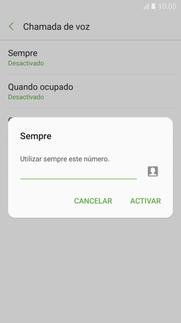 Introduza 123 e prima ACTIVAR.