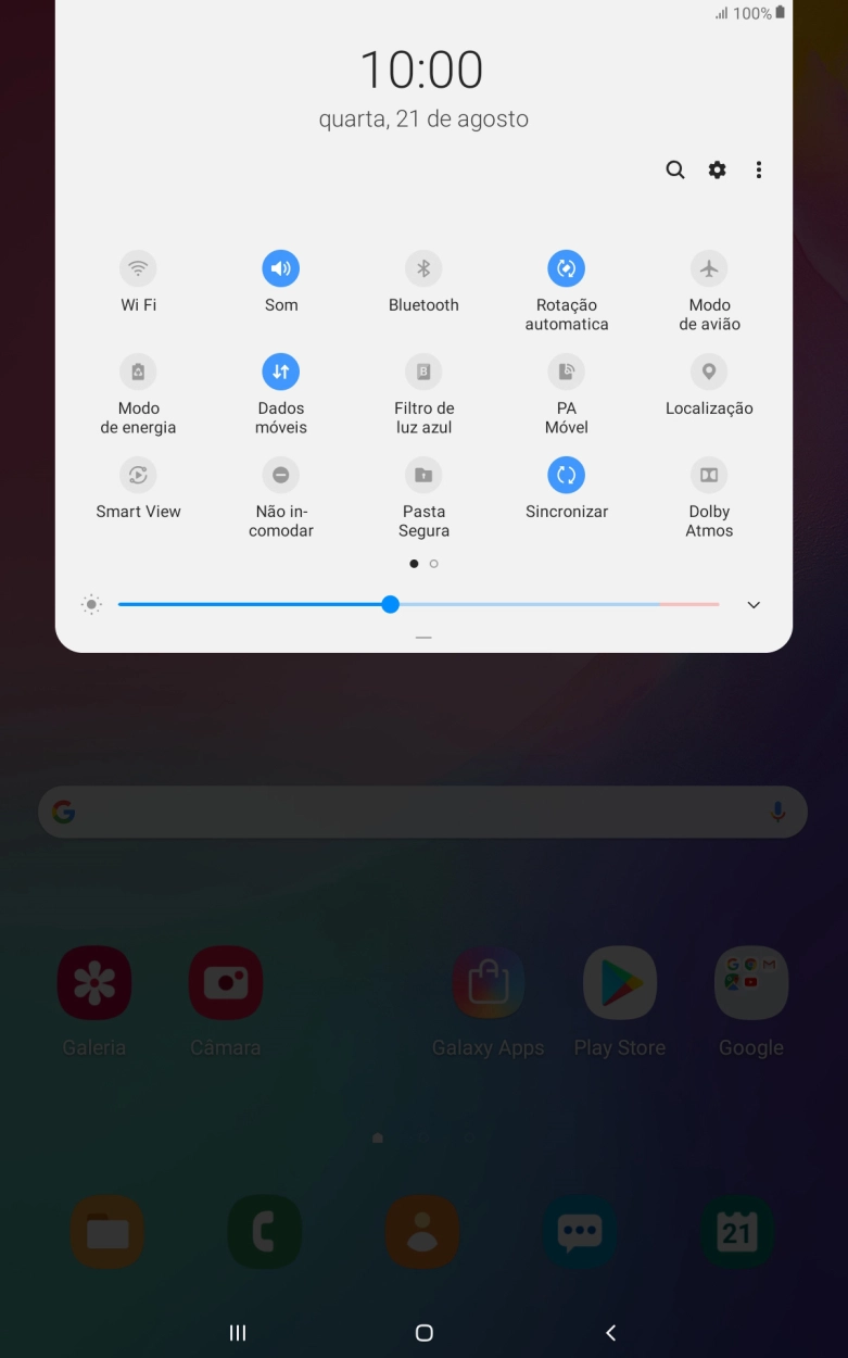 Prima o ícone de definições.