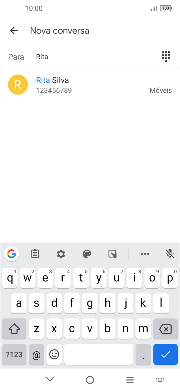 Prima o contacto pretendido.