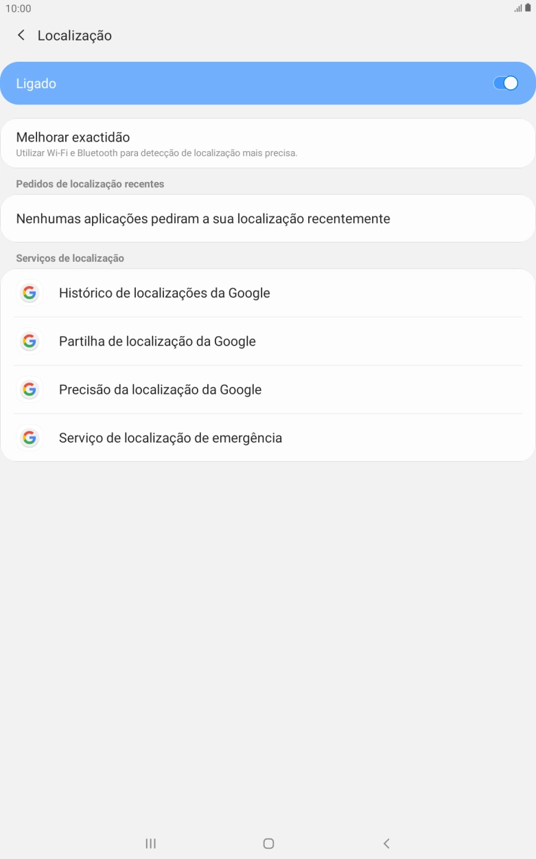 Prima Precisão da localização da Google.
