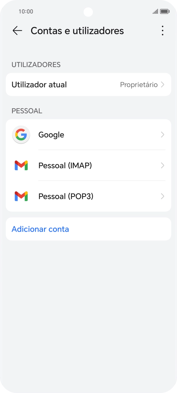 Prima o ícone de menu.
