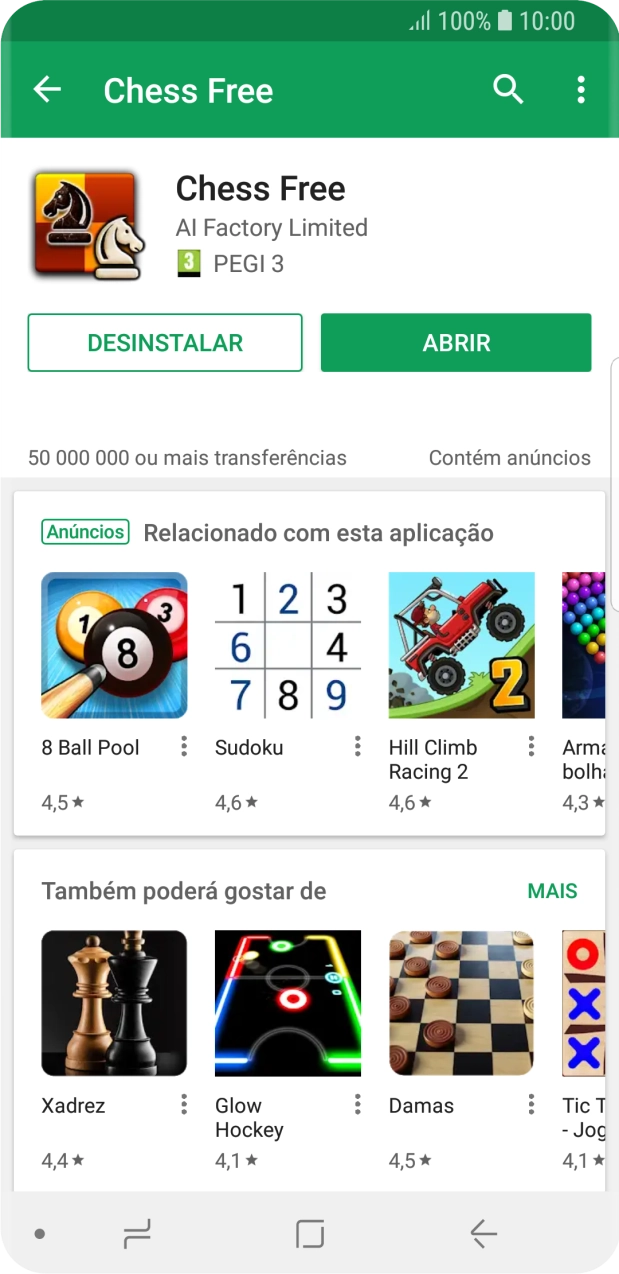 Prima a tecla de início para terminar e voltar ao ecrã inicial.