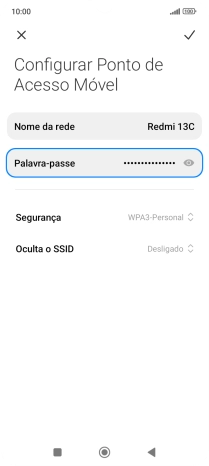 Prima Palavra-passe e introduza a password pretendida.