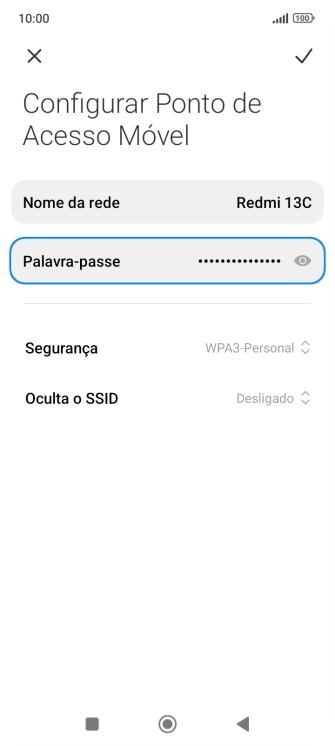 Prima Palavra-passe e introduza a password pretendida.