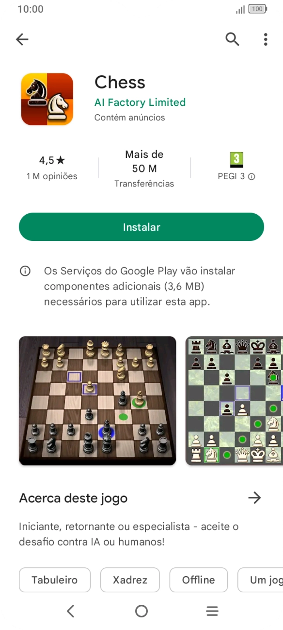 Prima Instalar e siga as indicações no ecrã para instalar a app.