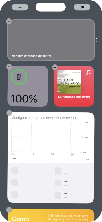 Prima o ícone para adicionar.