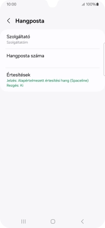 Válaszd a Hangposta száma lehetőséget.