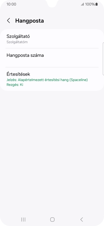 Válaszd a Hangposta száma lehetőséget.