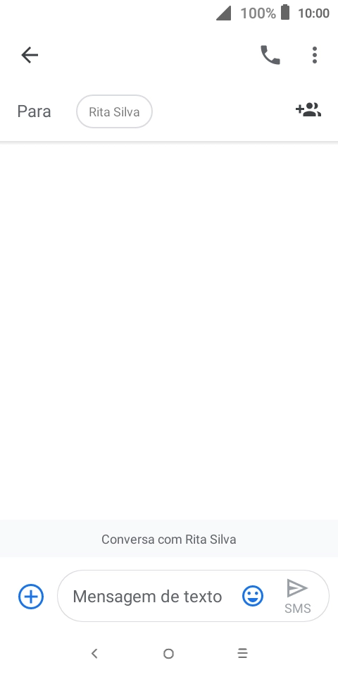 Prima o campo de escrita e escreva o texto da sua mensagem curta.