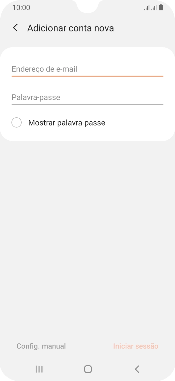 Prima Endereço de e-mail e introduza o seu endereço de e-mail.