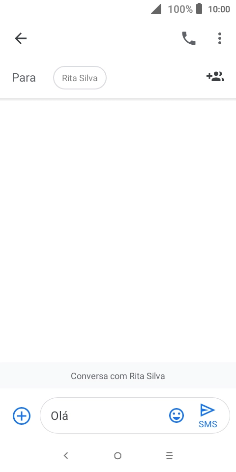 Prima o ícone para enviar quando terminar de escrever a sua mensagem curta.