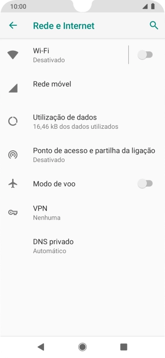Prima Ponto de acesso e partilha da ligação.