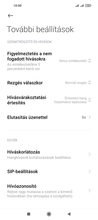 Válaszd a Hívóazonosító lehetőséget.