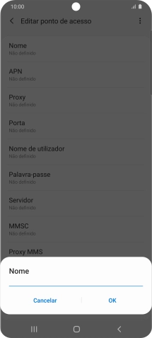 Introduza Vodafone MMS e prima OK.