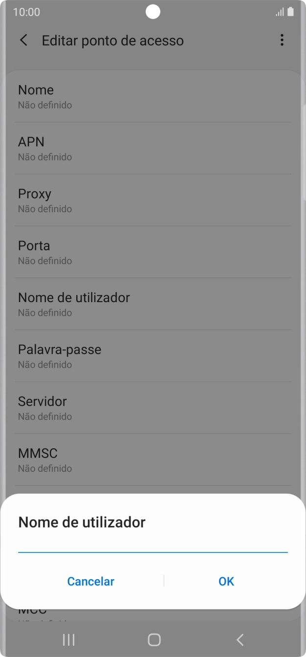 Introduza vodafone e prima OK.