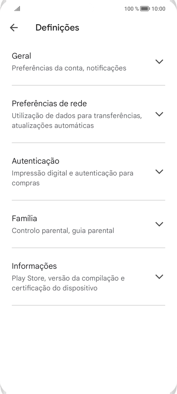 Prima Preferências de rede.