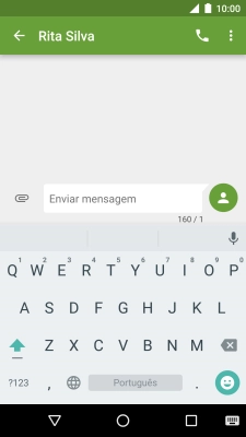 Abra uma nota, mensagem ou e-mail para que o teclado apareça no ecrã e o telefone fique pronto para a escrita de texto.