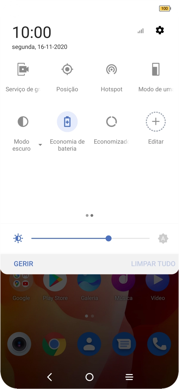 Prima a tecla de início para terminar e voltar ao ecrã inicial.