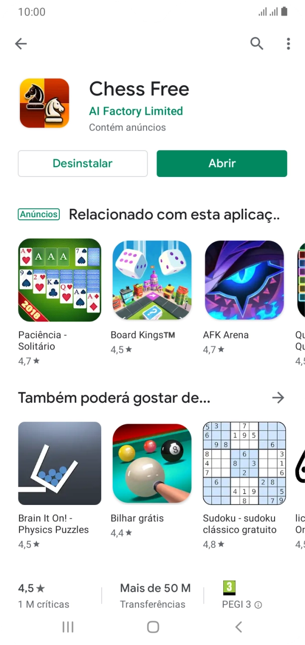 Prima a tecla de início para terminar e voltar ao ecrã inicial.