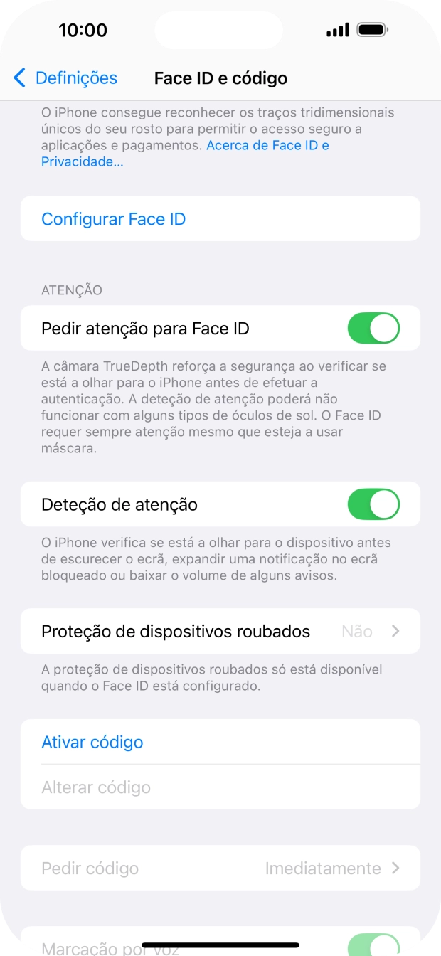 Prima Configurar Face ID.