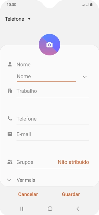 Prima a lista suspensa da lista de contactos.